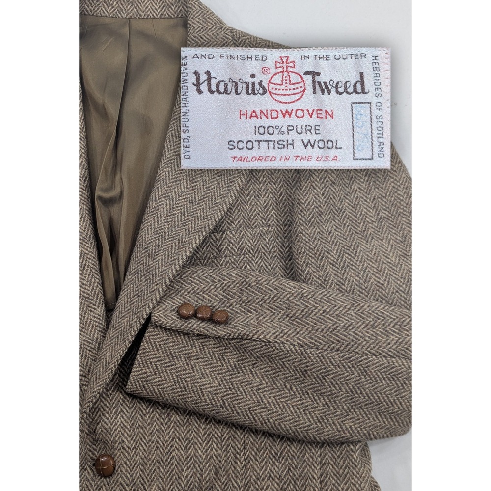 Harris Tweed Stanley Blacker Vintage Blazer Sport Coat Jacket Heavy Wool‎ 44"